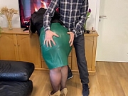 Stepson-in-law persuades mother-in-law to take off pantyhose and masturbate